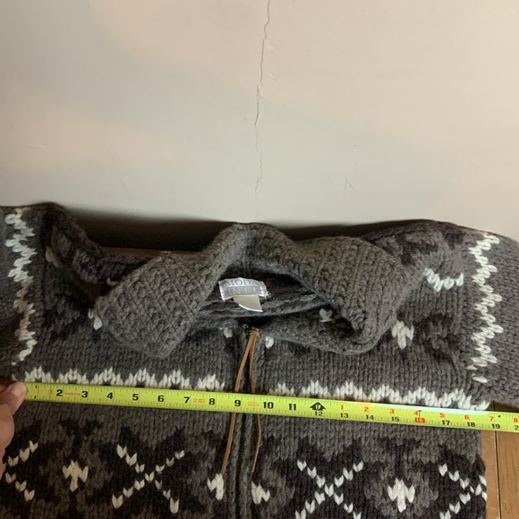 Moda Int’l Wool Full Zip Chunky Knit Sweater Big Lebowski CottageCore Style - Picture 12 of 16